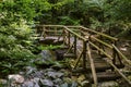 Wooden bridge over the Mladejka river in the Strandja national p Royalty Free Stock Photo