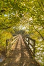 Wooden bridge over the Rhine River Royalty Free Stock Photo