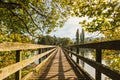 Wooden bridge over the Rhine River Royalty Free Stock Photo