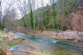 Wooden bridge over the river World II