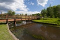 Wooden bridge over the river