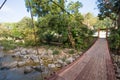 Wooden bridge for over the stream