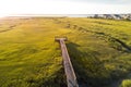 Wooden bridge over a swamp in Wildwood New Jersey Royalty Free Stock Photo