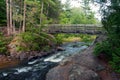 Wooden bridge at the Pike River, Marinette County,Wisconsin, USA