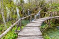 Wooden Bridge In Plitvice National Park,Croatia Royalty Free Stock Photo