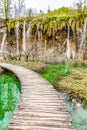 Wooden Bridge In Plitvice National Park,Croatia Royalty Free Stock Photo