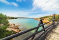 Wooden bridge in Porto Cervo Royalty Free Stock Photo