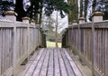 Wooden bridge into rural countryside Royalty Free Stock Photo