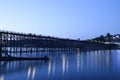 Wooden bridge of Sangkhlaburi in Kanjanaburi province,Thailand, Morning day.