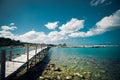 Wooden bridge - sea, summer. Royalty Free Stock Photo