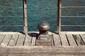 Wooden bridge in the seaport