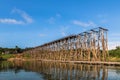 Wooden bridge is the second longest in the world in thailand