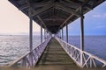 Wooden bridge at sunset