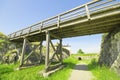 Wooden bridge in suomenlinna island