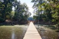 Wooden bridge to Prasat Neak Pean temple