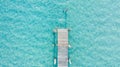 Wooden bridge to the sea beautiful tropical island beach, Aerial view, summer, beach, sea, summer and travel concept Royalty Free Stock Photo
