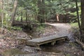 Wooden bridge on trail, Ash Cave, Ohio Royalty Free Stock Photo