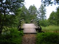 Wooden bridge on a trail near Wigry Lake Royalty Free Stock Photo