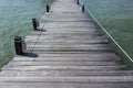 Wooden bridge on the tropical beach summer background Royalty Free Stock Photo