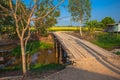 Wooden bridge in the village