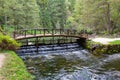 Wooden bridge in Vrelo Bosne Park in Sarajevo. Bosnia and Herzegovina