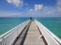 Wooden bridge walkway in Jamaica. Royalty Free Stock Photo