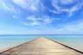 Wooden bridge or walkway and tropical beach Royalty Free Stock Photo