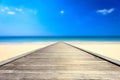 Wooden bridge or walkway and tropical beach Royalty Free Stock Photo