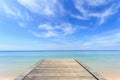 Wooden bridge or walkway and tropical beach Royalty Free Stock Photo