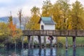 Wooden bridge, Way of St James, Lake Zurich, Switzerland