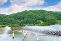 Wooden bridge or Wolyeonggyo bridge in Andong,Korea. Royalty Free Stock Photo