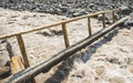 Wooden brige across Nisqually River in mt Rainier National park,Washington,usa