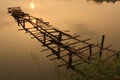 Wooden broken bridge