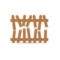 Wooden broken fence vector illustration