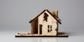 A Wooden Broken House On A Light Background Symbolizes Divorce Property Division Poverty And Financi