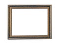 Wooden bronze colored frame for paintings. Isolated on white