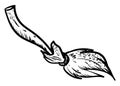 Wooden broom sketch, illustration, vector