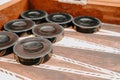 Wooden brown backgammon game