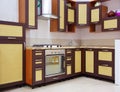 Wooden and brown kitchen