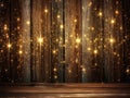 Wooden brown wall with sparkles and bokeh.AI