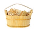 Wooden bucket of spa-type item