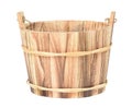 Wooden bucket on a white background Royalty Free Stock Photo