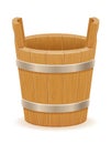 Wooden bucket with wood texture old retro vintage vector illustration Royalty Free Stock Photo