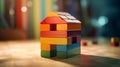 Wooden building blocks. Construction and real estate business conceptual image.