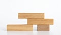 Wooden Building Blocks isolated against white background Royalty Free Stock Photo