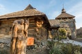 Wooden building in the Cultural complex of Zaporizhia, Ukraine