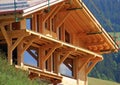 Wooden building in the mountains.