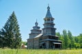 Wooden building in the Museum of Folk Wooden Architecture - Vitoslavlitsy in Russia