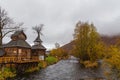 Wooden building to the Kamchatka Open-air Museum of Nations.Esso,, Russia.