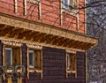 Wooden building wall of a old house Royalty Free Stock Photo